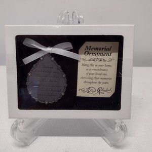 NWT! Pewter Memorial Ornament with Crystals